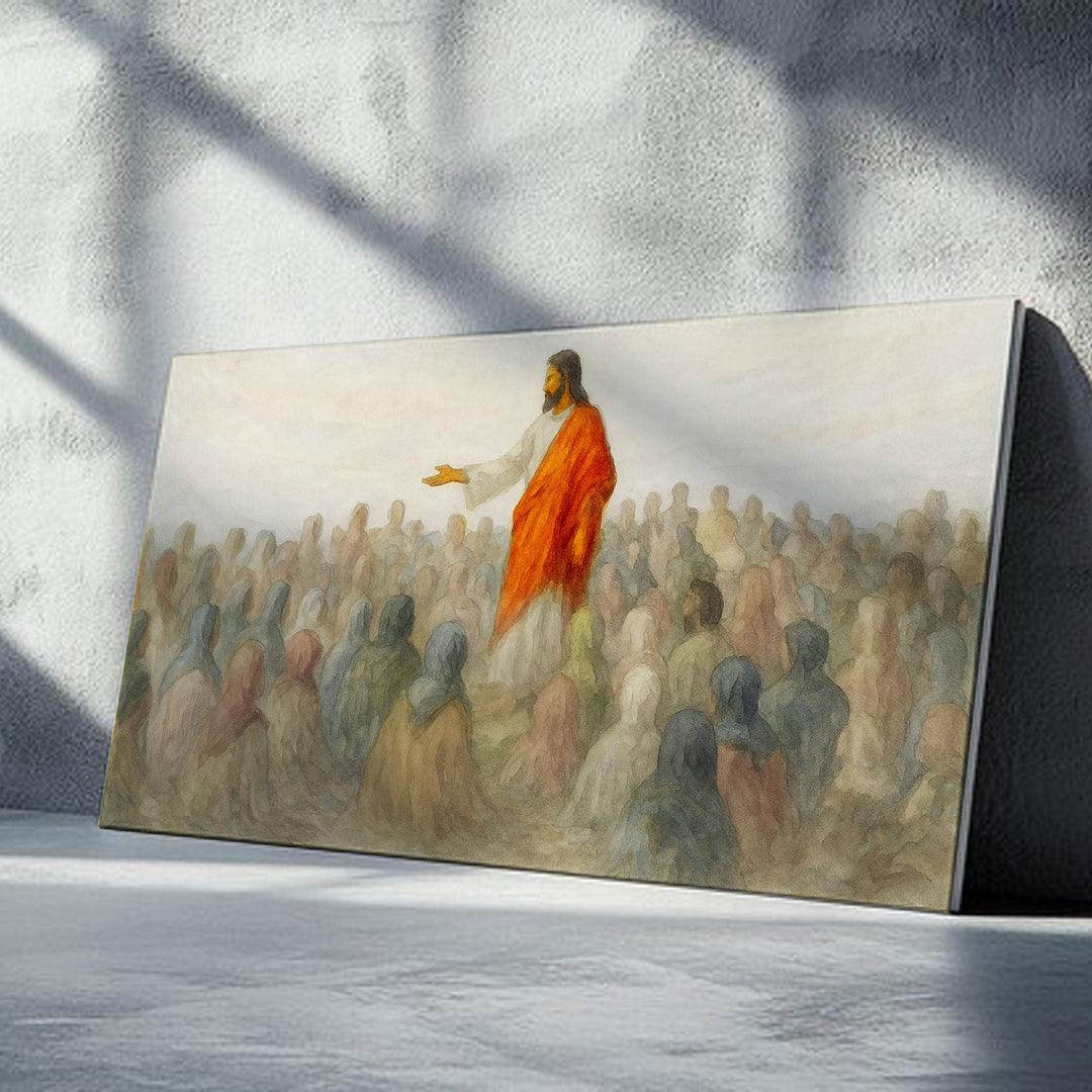 Jesus Speaking To Crowd Faith Wall Art III
