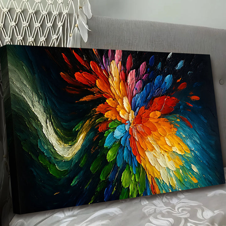 Cosmic Burst Impasto Wall Art