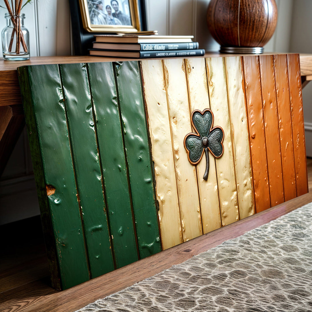 Irish Shamrock Glory Wooden Flag Wall Art II