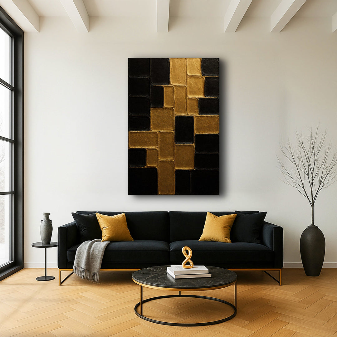 Contemporary Black and Gold Wall Art II