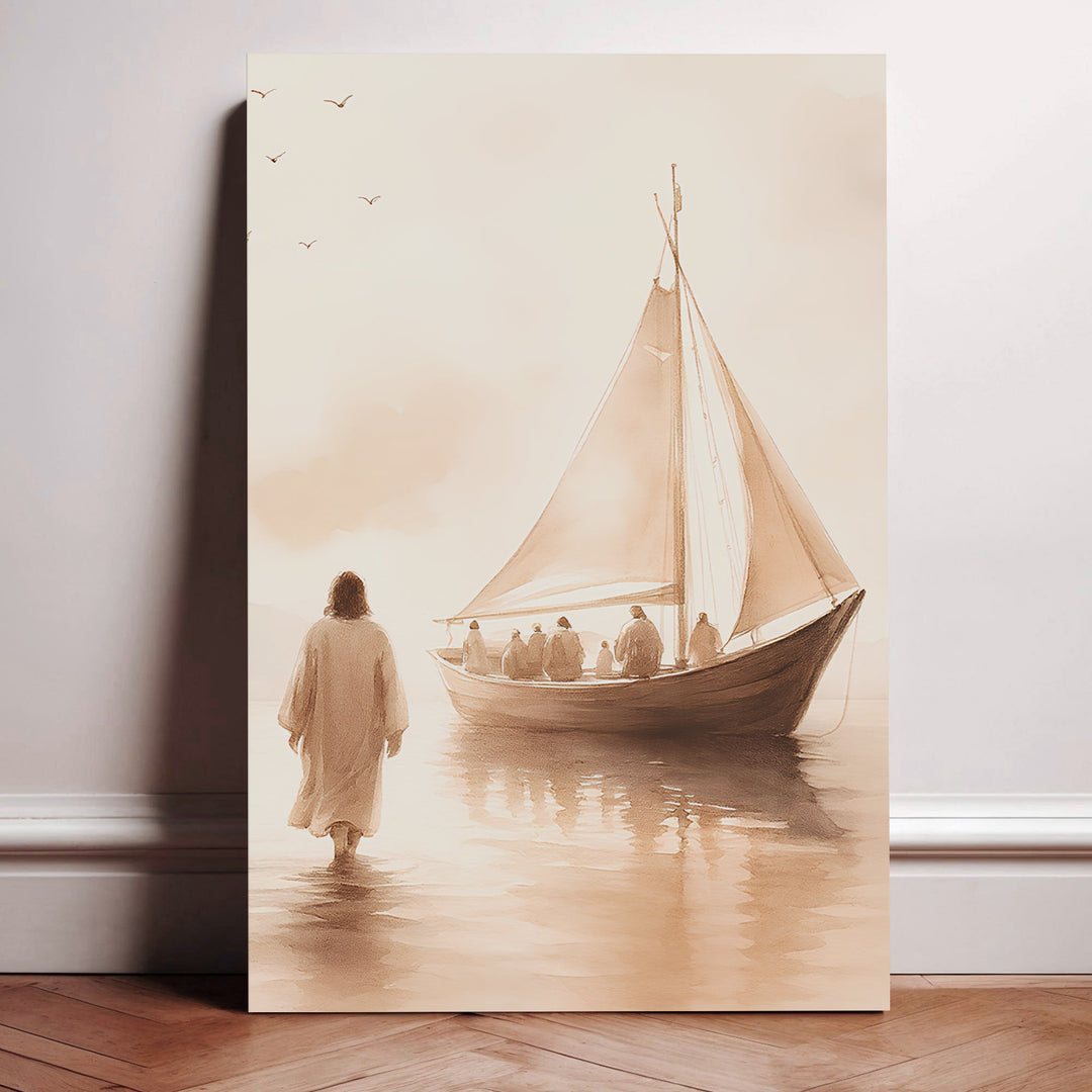 Jesus Christ Walking On Water Faith Wall Art VIII