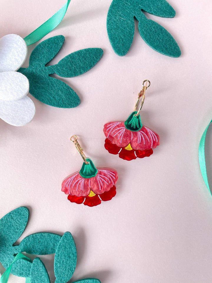 Carnation Handmade Acrylic Dangle Earrings