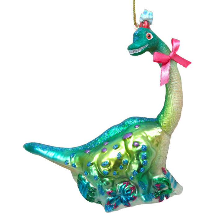 6.5" Dinosaur w/Bow Ornament by December Diamonds