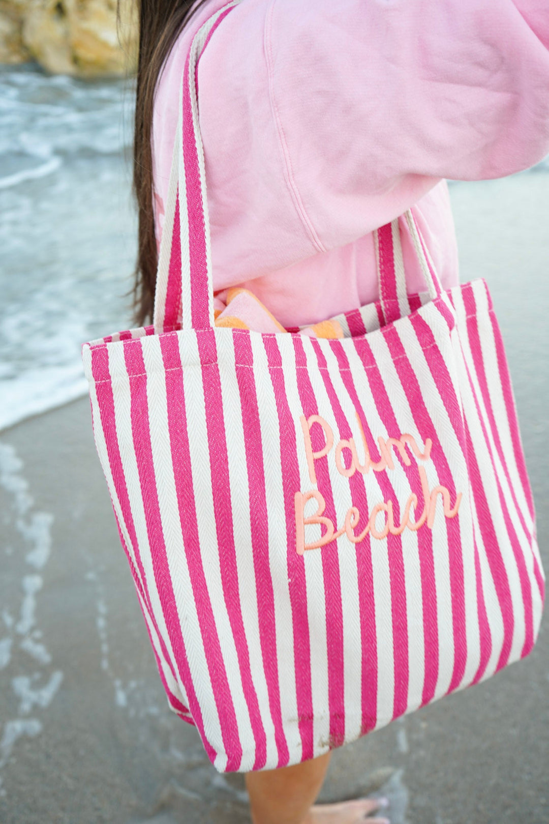 Harbor Canvas Striped Tote | Customizable