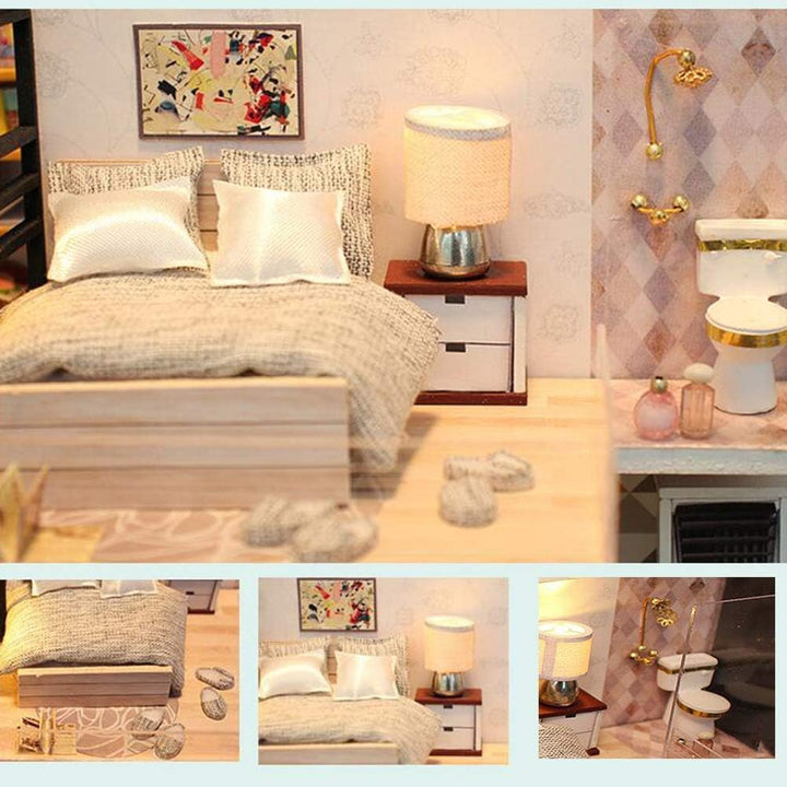 Miniature Wizardi Roombox Kit - New York Flat Dollhouse Kit