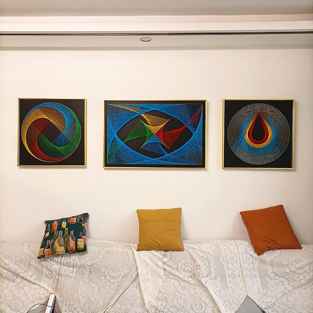 String Art DIY Kit - Dynamic Helix. Wizardi Geometry Nail Painting F07-M12-2-DHGG29223