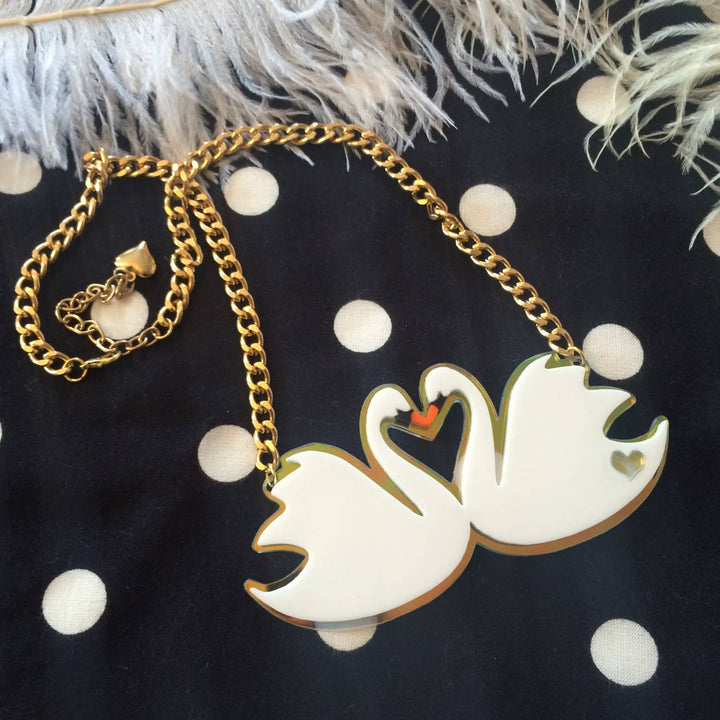 Swans In Love Statement Necklace