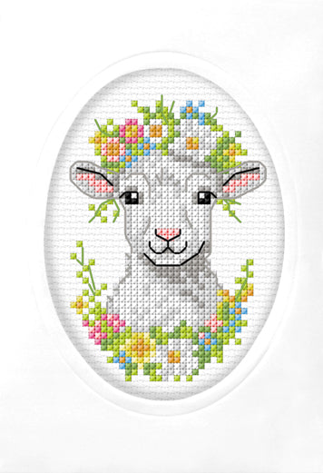 Sheep Greeting Card Counted Cross Stitch Kit by Orchidea 6330