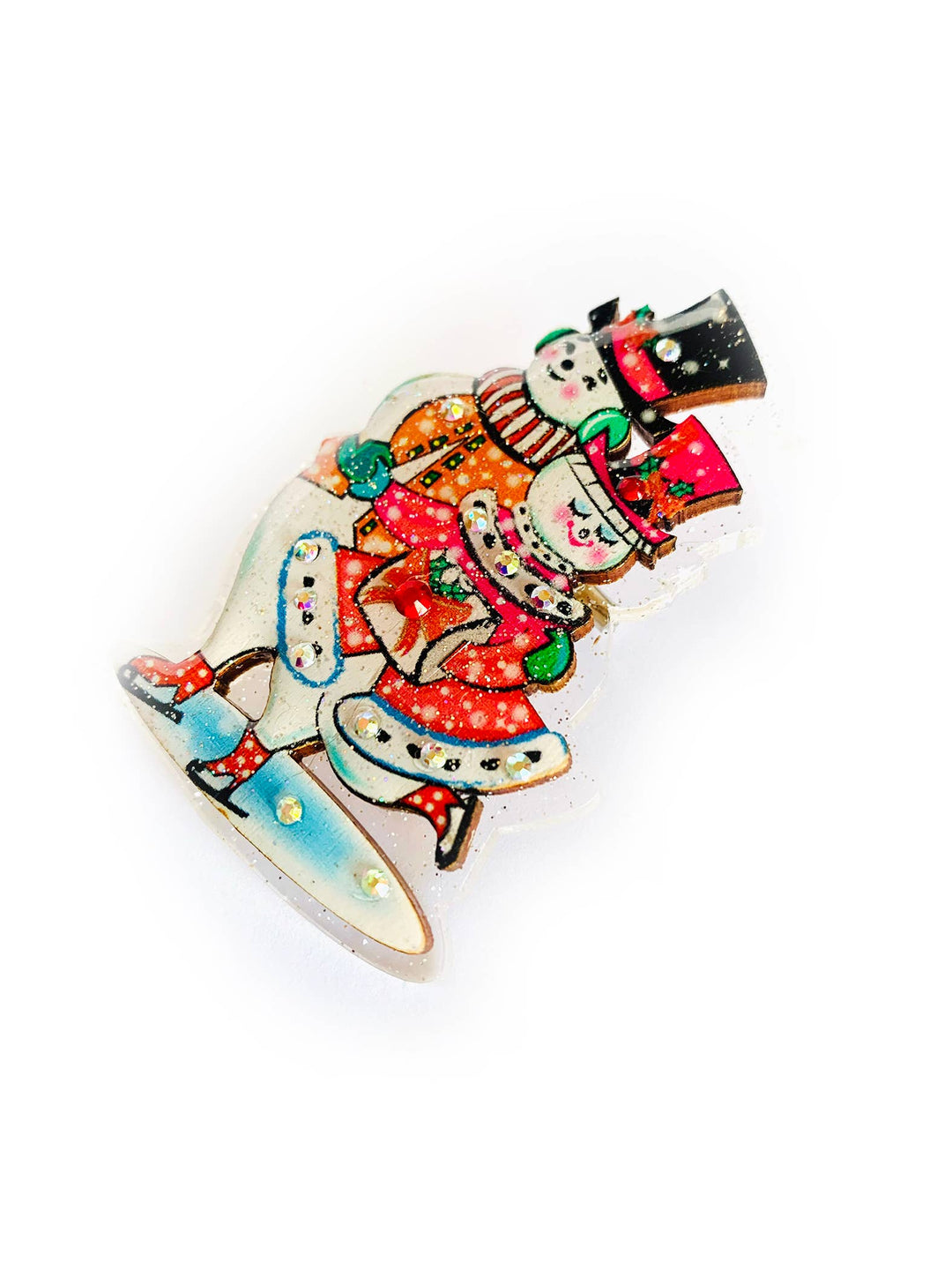 Retro Dancing Snowman Brooch by Rosie Rose Parker