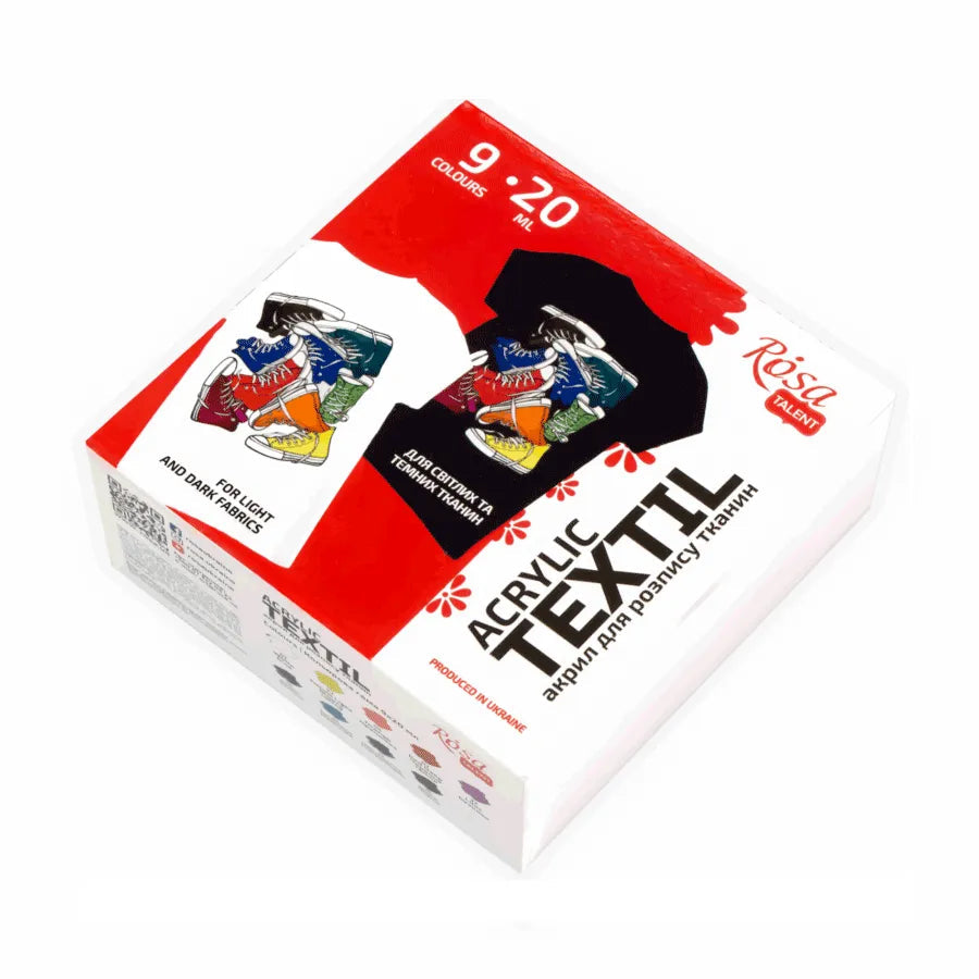 Rosa Talent STYLE Textile Acrylic Paint Set. 9 colors (0.68 oz)