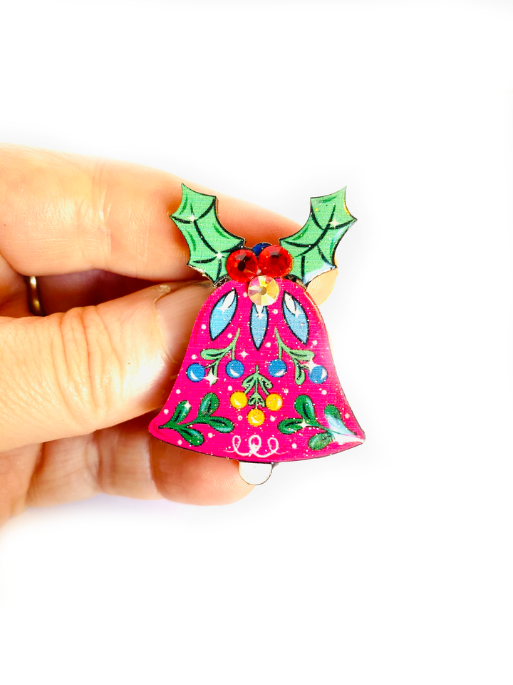 Christmas Bell Brooch by Rosie Rose Parker