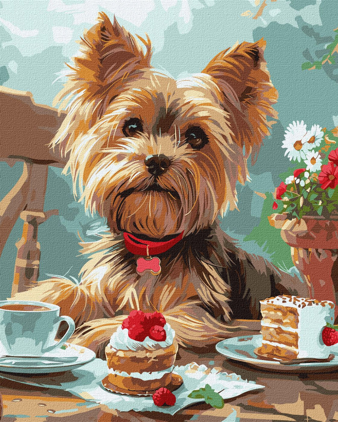 Painting by Numbers kit A yorkie's tea party KHO6629