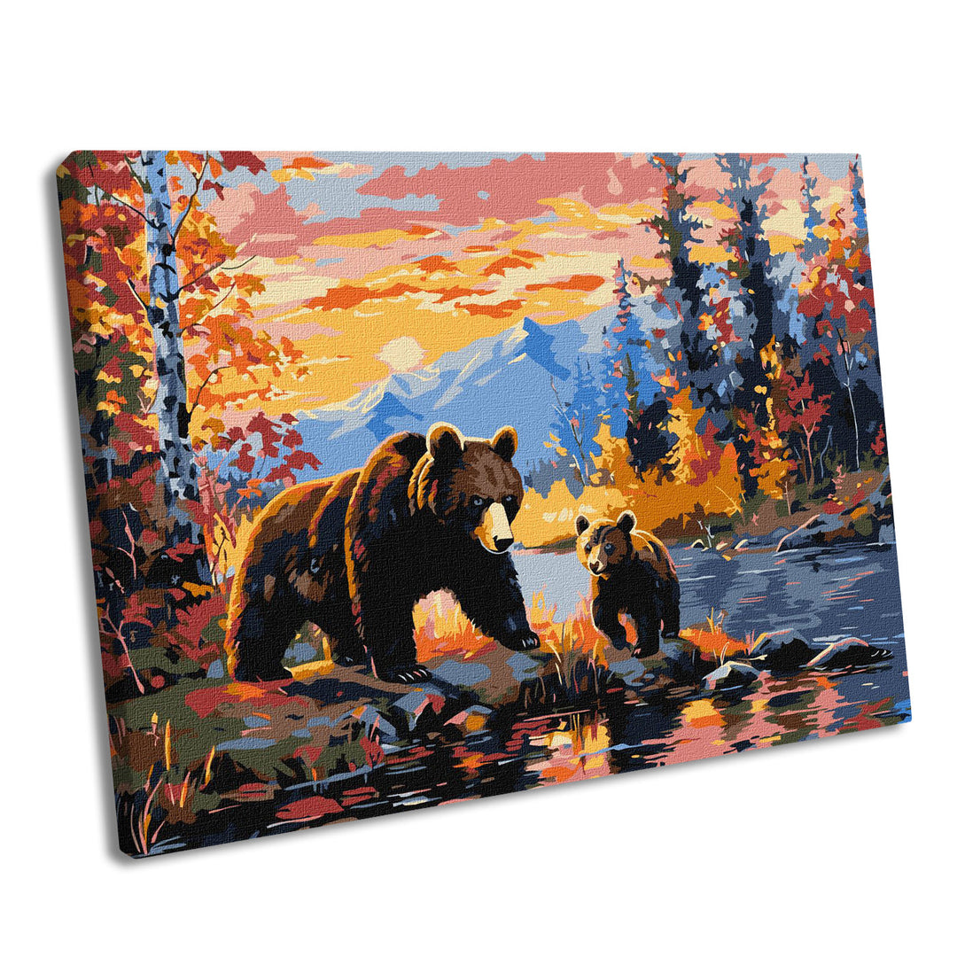 Painting by Numbers kit A bearfamily KHO6650