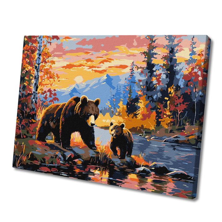 Painting by Numbers kit A bearfamily KHO6650