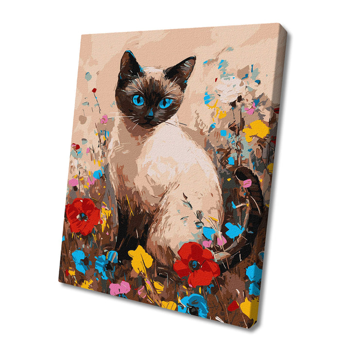 Painting by Numbers kit Kitty in flowers KHO6694