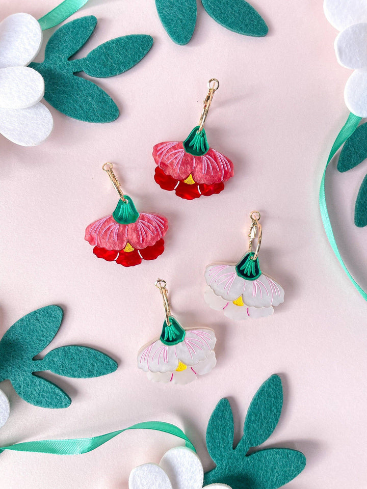 Carnation Handmade Acrylic Dangle Earrings