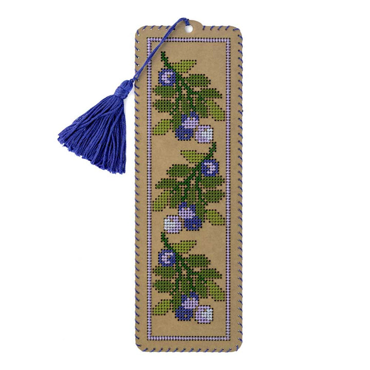 Blueberry Cardboard Embroidery Bookmark Kit by Wonderland Crafts WLZ-006