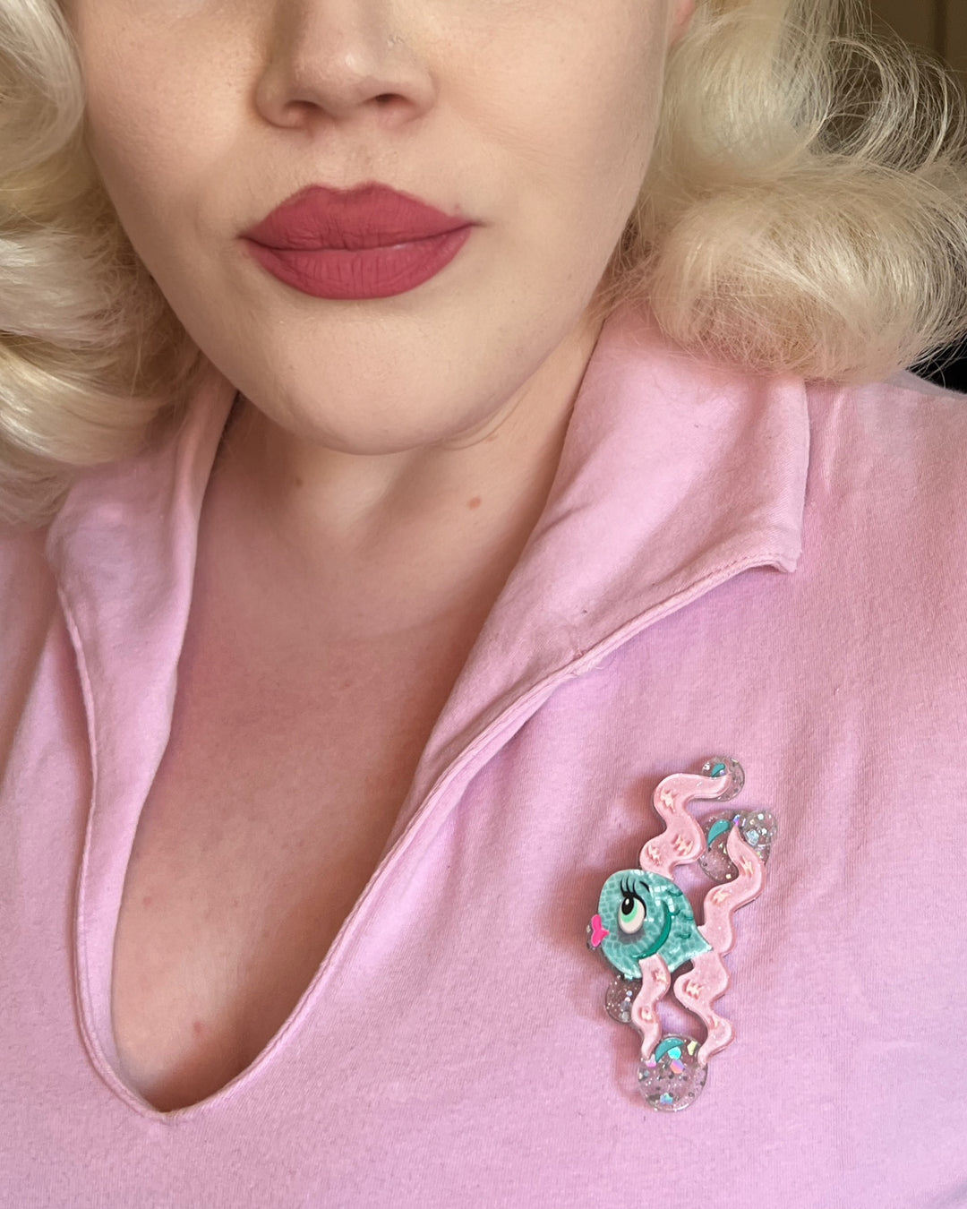 Fishy Kisses Brooch by Miss Fluff x Lipstick & Chrome