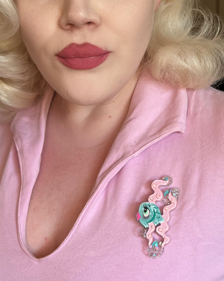 Fishy Kisses Brooch by Miss Fluff x Lipstick & Chrome