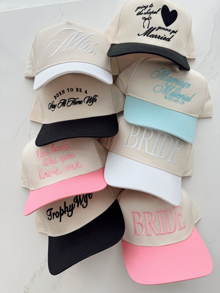 Born To Be A Stay At Home Wife - Black Vintage Trucker Hat