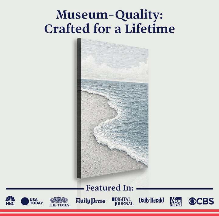 White Waves Abstract Wall Art