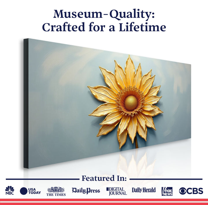 Golden Dandelion Minimalist Abstract Wall Art II