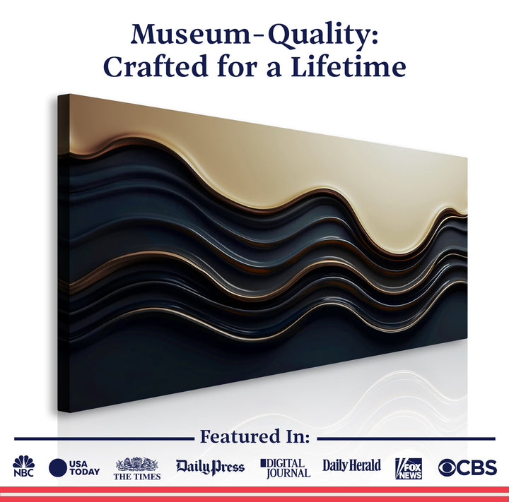 Black and Gold Minimalist Abstract Wall Art III