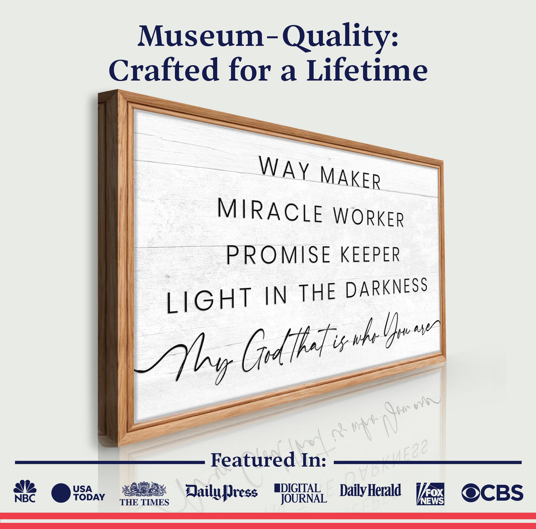 My God Way Maker Miracle Worker Faith Sign