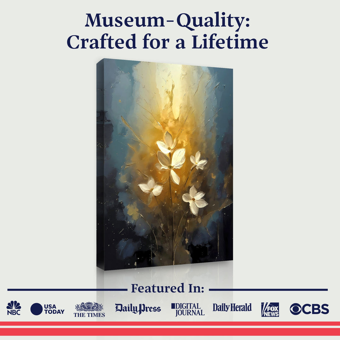 Golden Glow Elegant Flower Wall Art