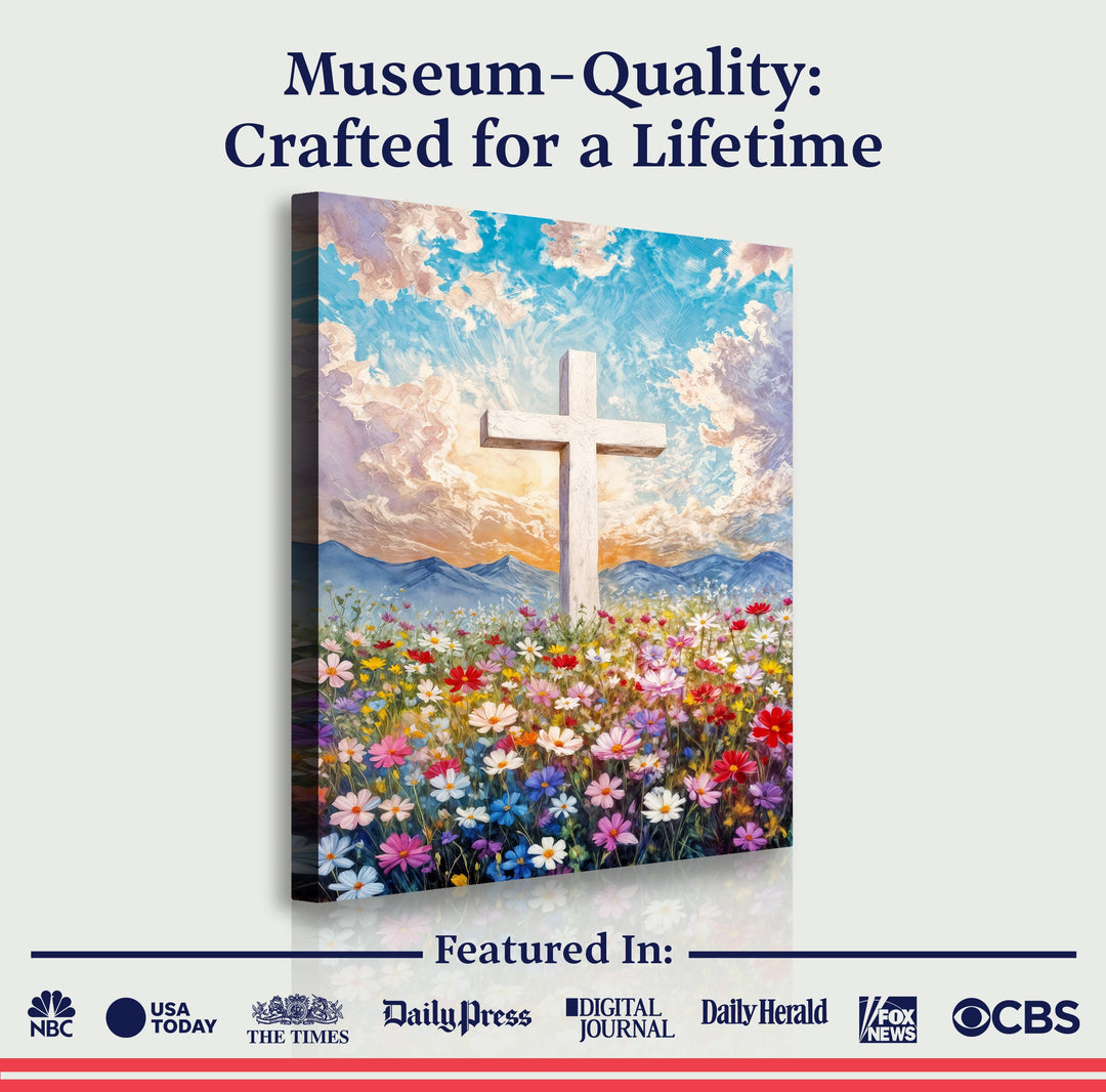 Cross Floral Field Faith Wall Art II