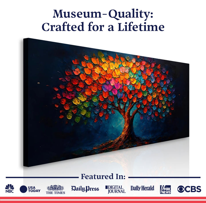 Rainbow Bloom Impasto Wall Art