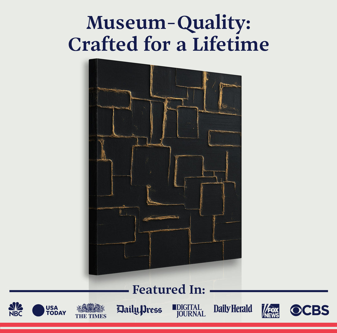 Contemporary Black and Gold Wall Art