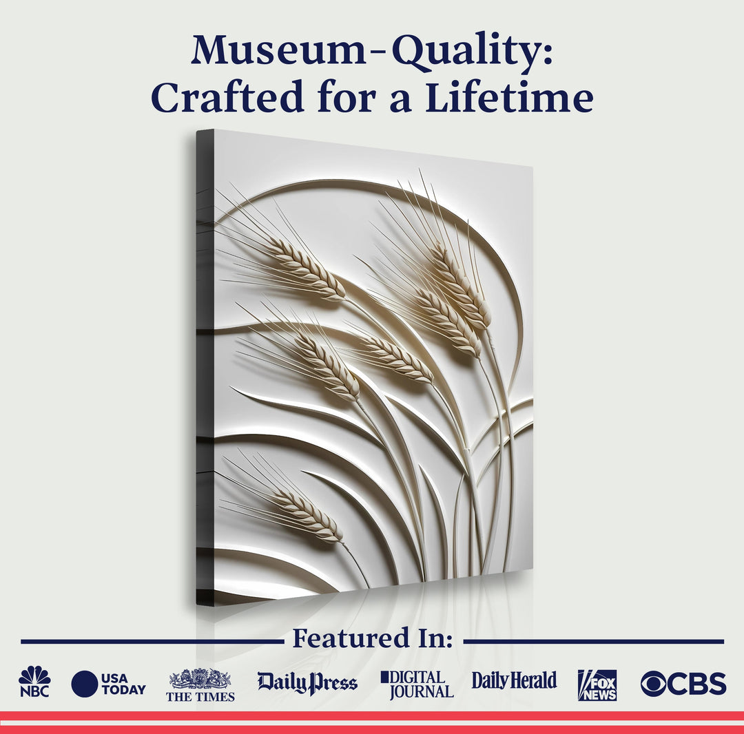 3D Minimalist Wheat Wall Art