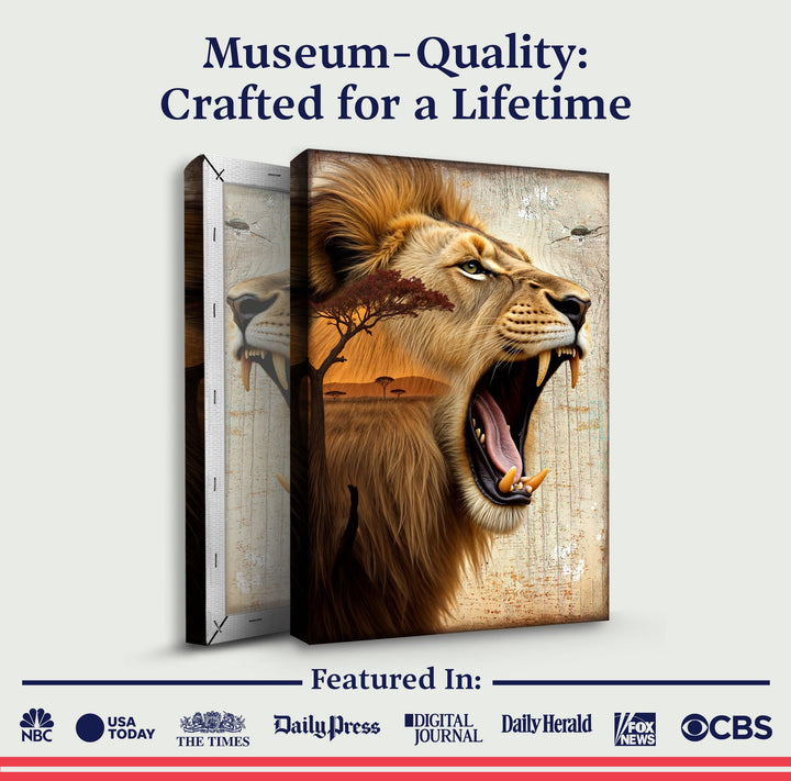 Lion Double Exposure Wall Art