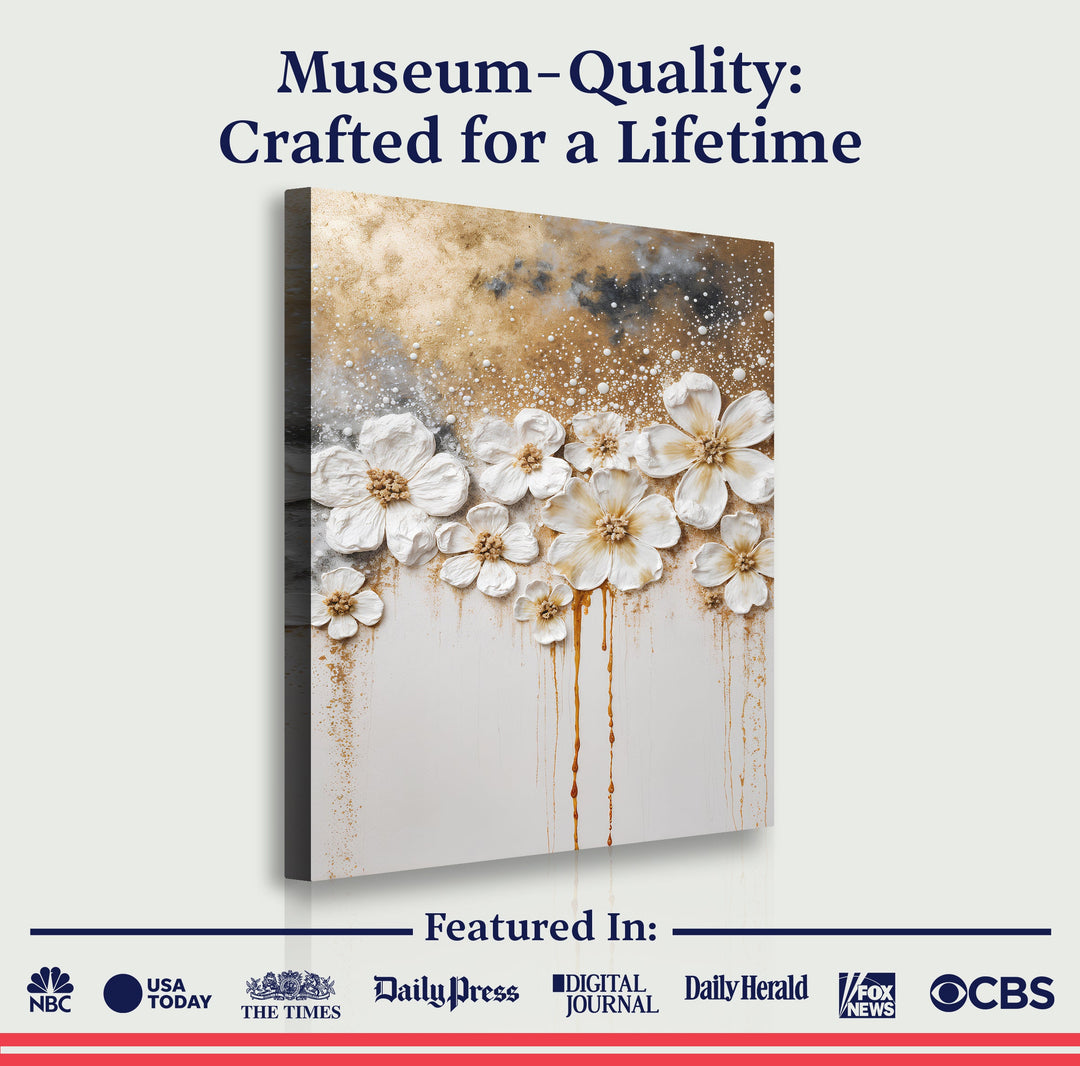 Gold Floral Wall Art