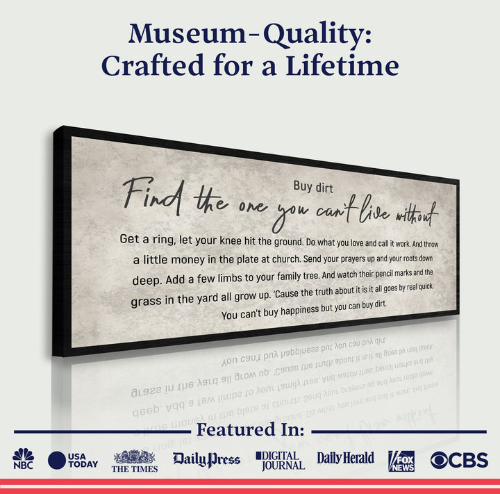 Find The One You Can't Live Without Family Sign III