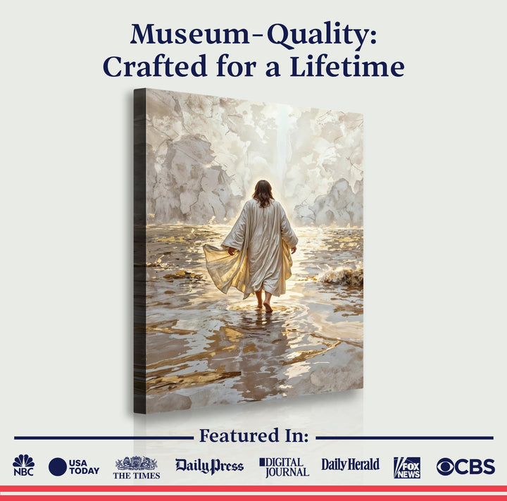 Jesus Christ Walking On Water Faith Wall Art IV