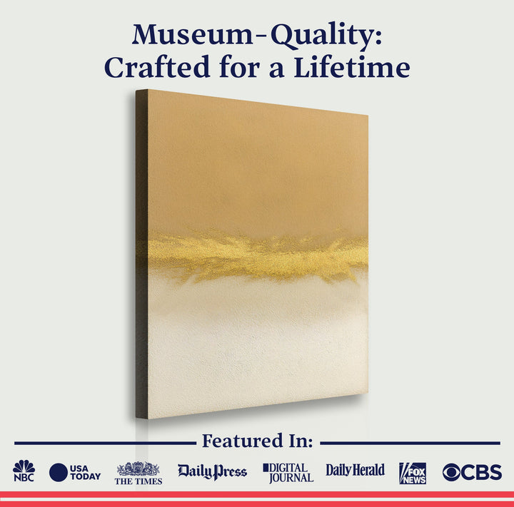 Minimalist White And Gold Wall Art