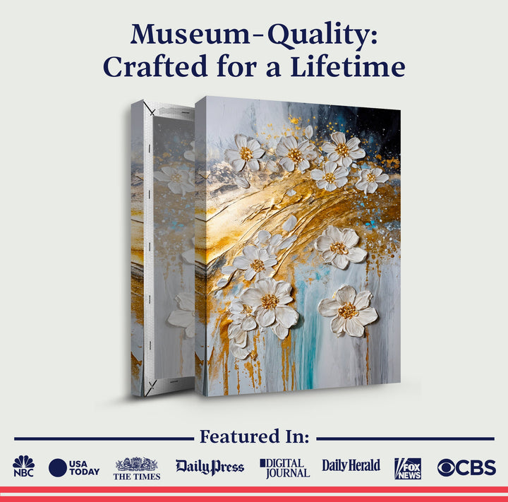 Abstract Gold Floral Wall Art