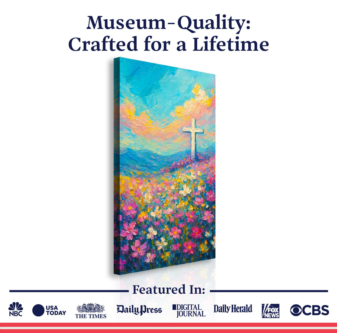 Cross Floral Field Faith Wall Art III