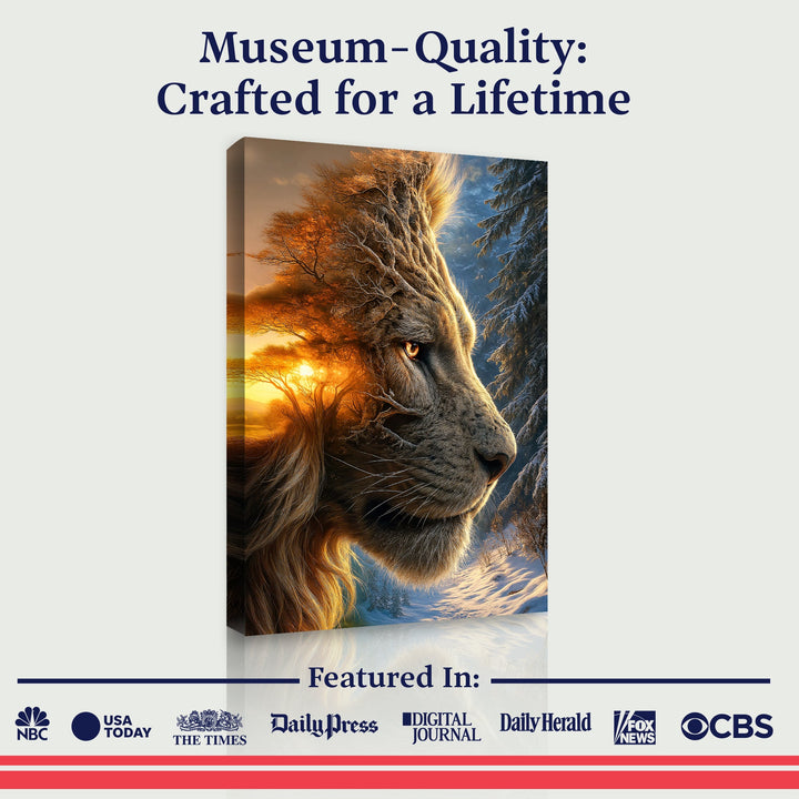 Lion Winter Summer Surrealism Wall Art