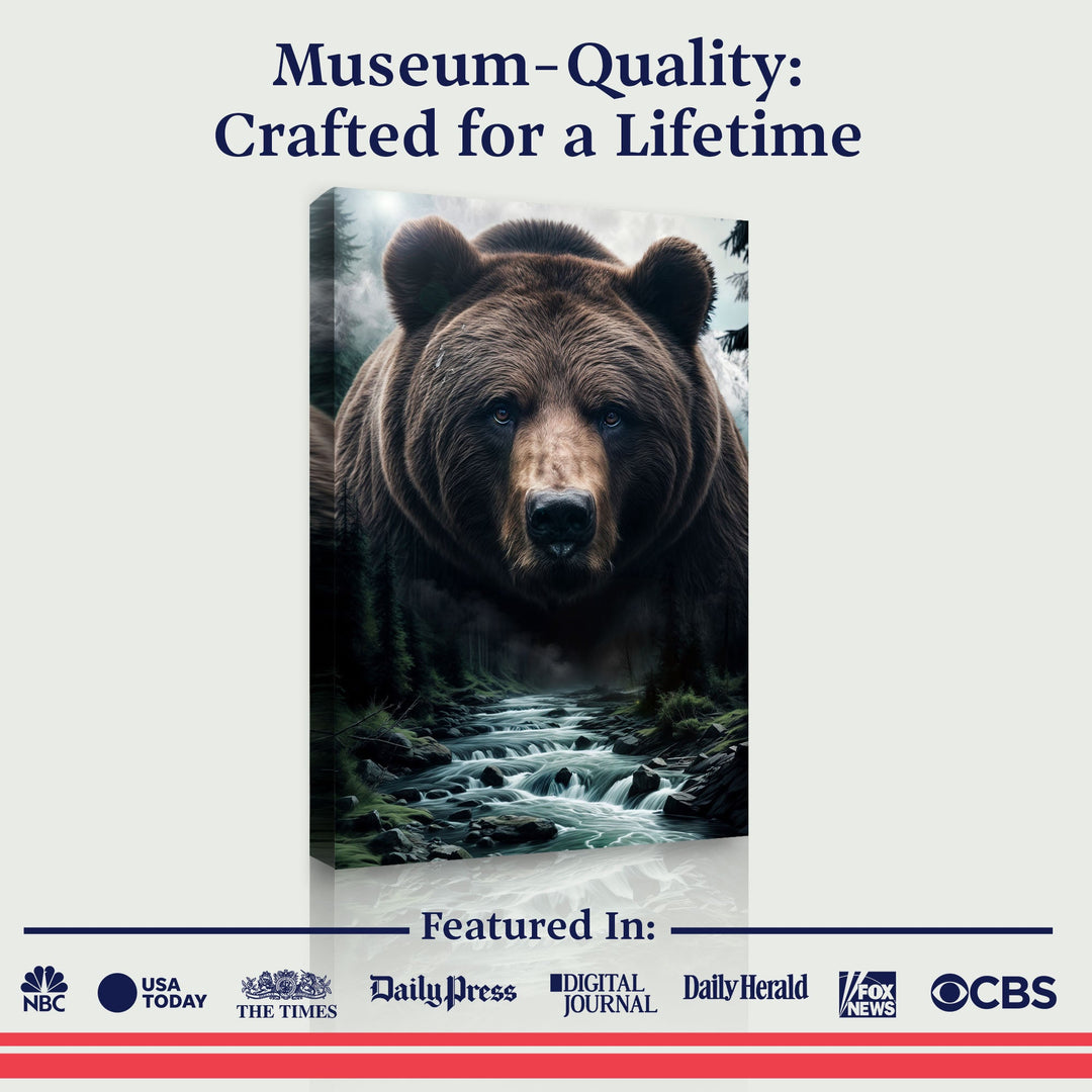 Grizzly Bear Double Exposure Wall Art