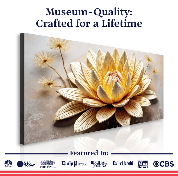 Golden Lotus Minimalist Abstract Wall Art II