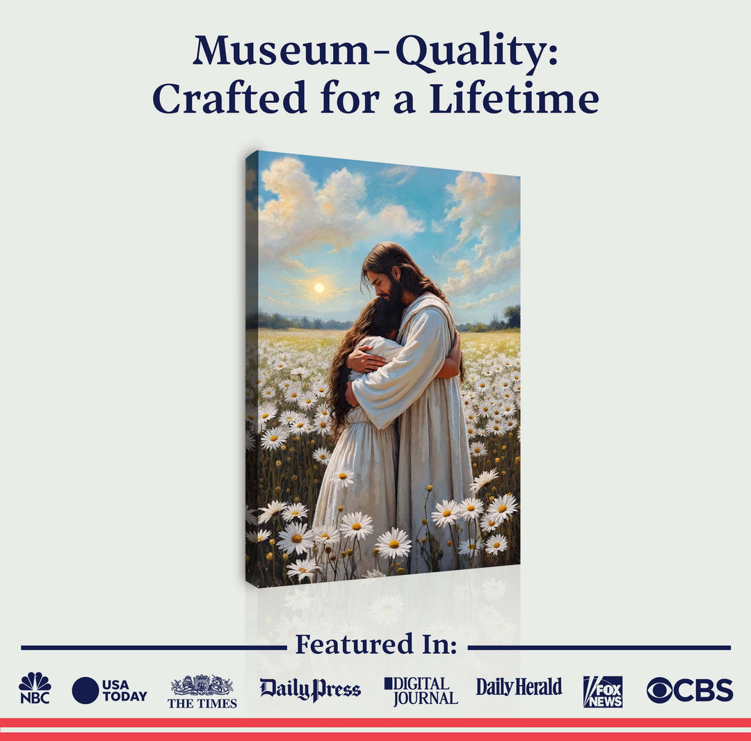 Jesus Hugging Woman Faith Wall Art