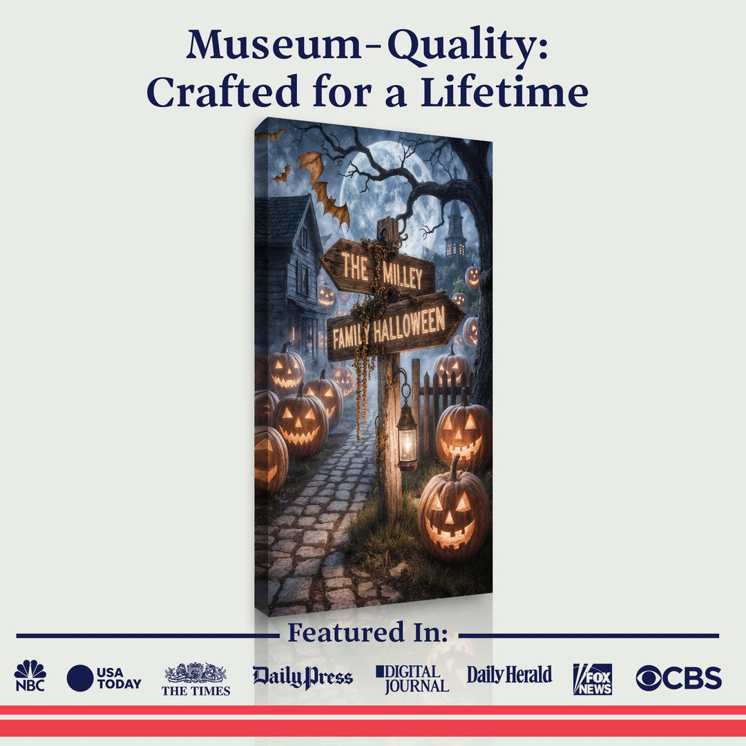 Personalized Family Name Street Sign Halloween Wall Art