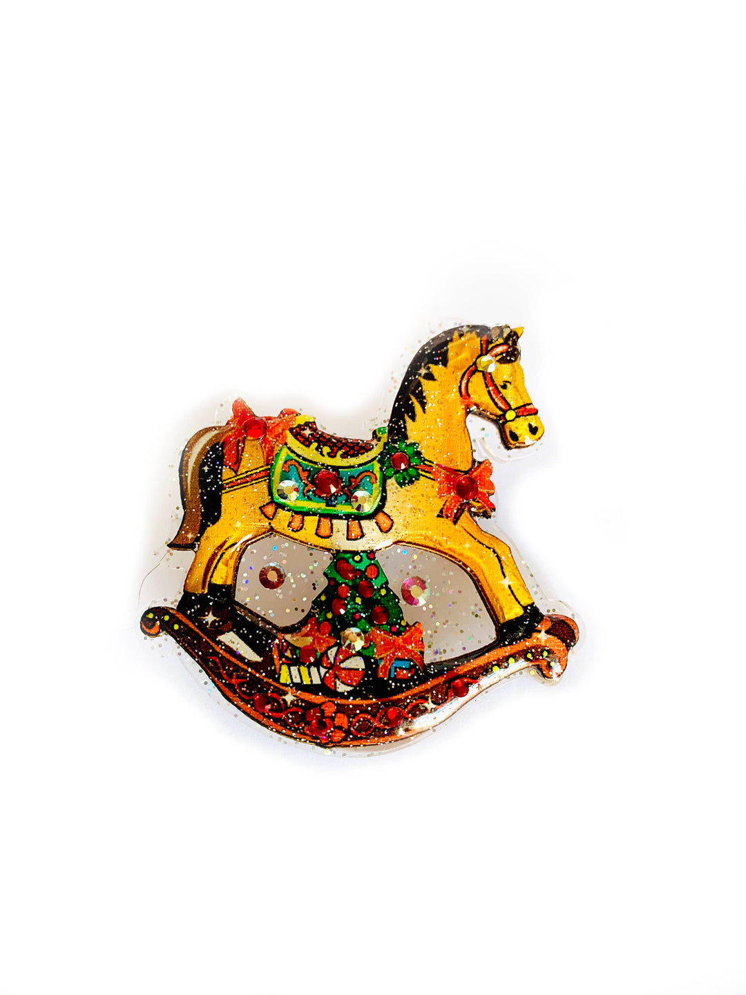 Rocking Horse Christmas Brooch by Rosie Rose Parker