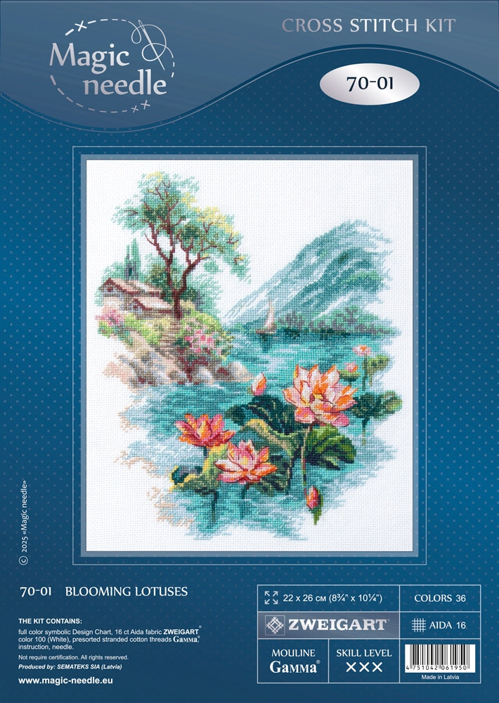 Blooming Lotuses 70-01 Counted Cross-Stitch Kit