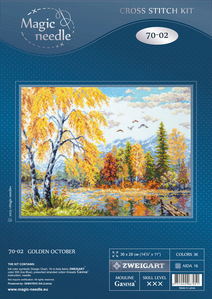 Golden October Counted Cross Stitch Kit by Magic Needle 70-02