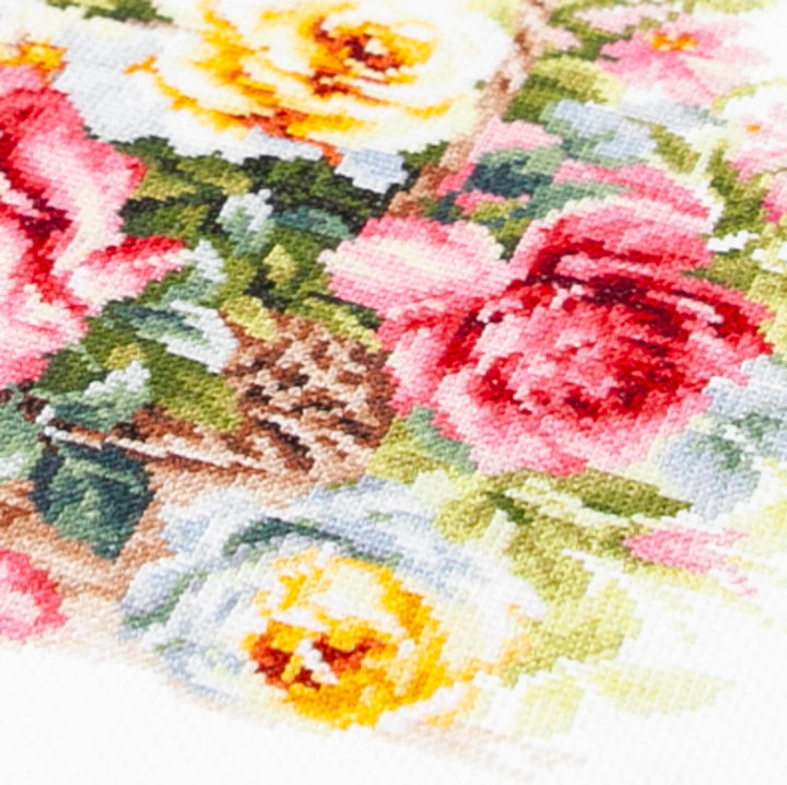 Basket with Roses Counted Cross Stitch Kit by Magic Needle 70-19