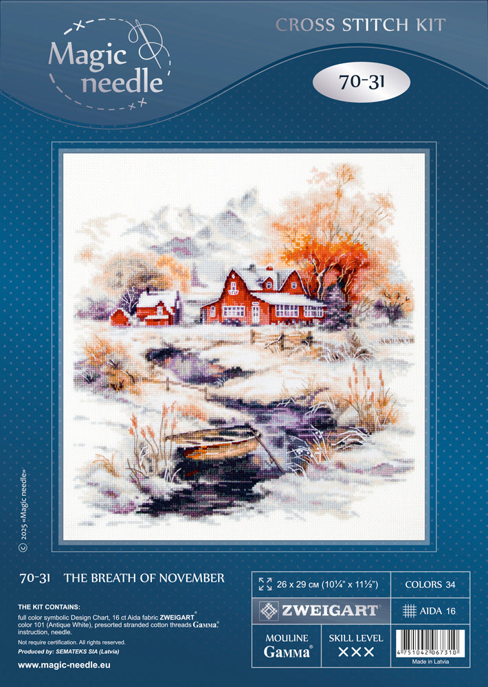 The Breath of November Counted Cross Stitch Kit by Magic Needle 70-31